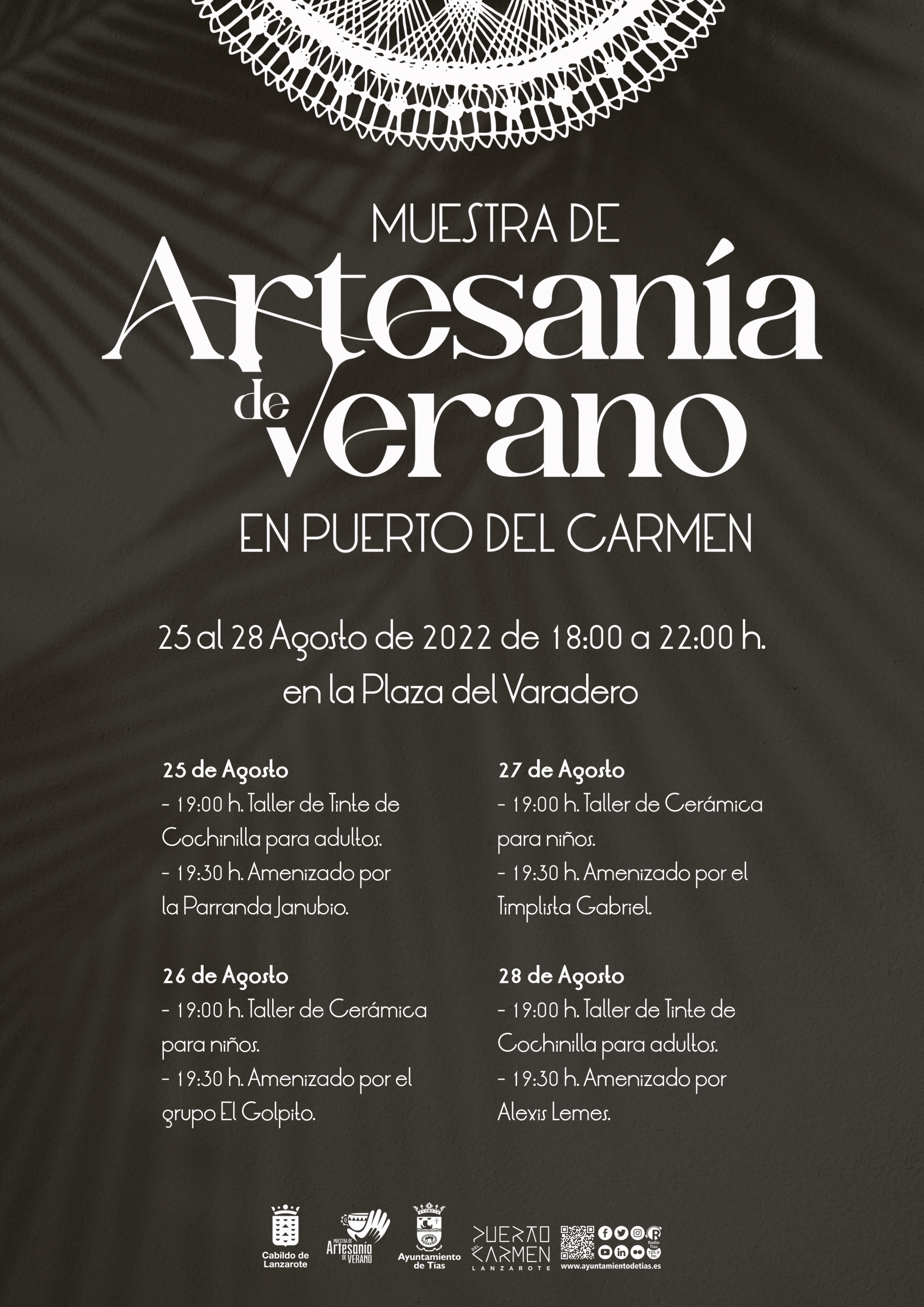 Muestra de Artesanía de Verano en Puerto del Carmen del 25 al 28 de agosto